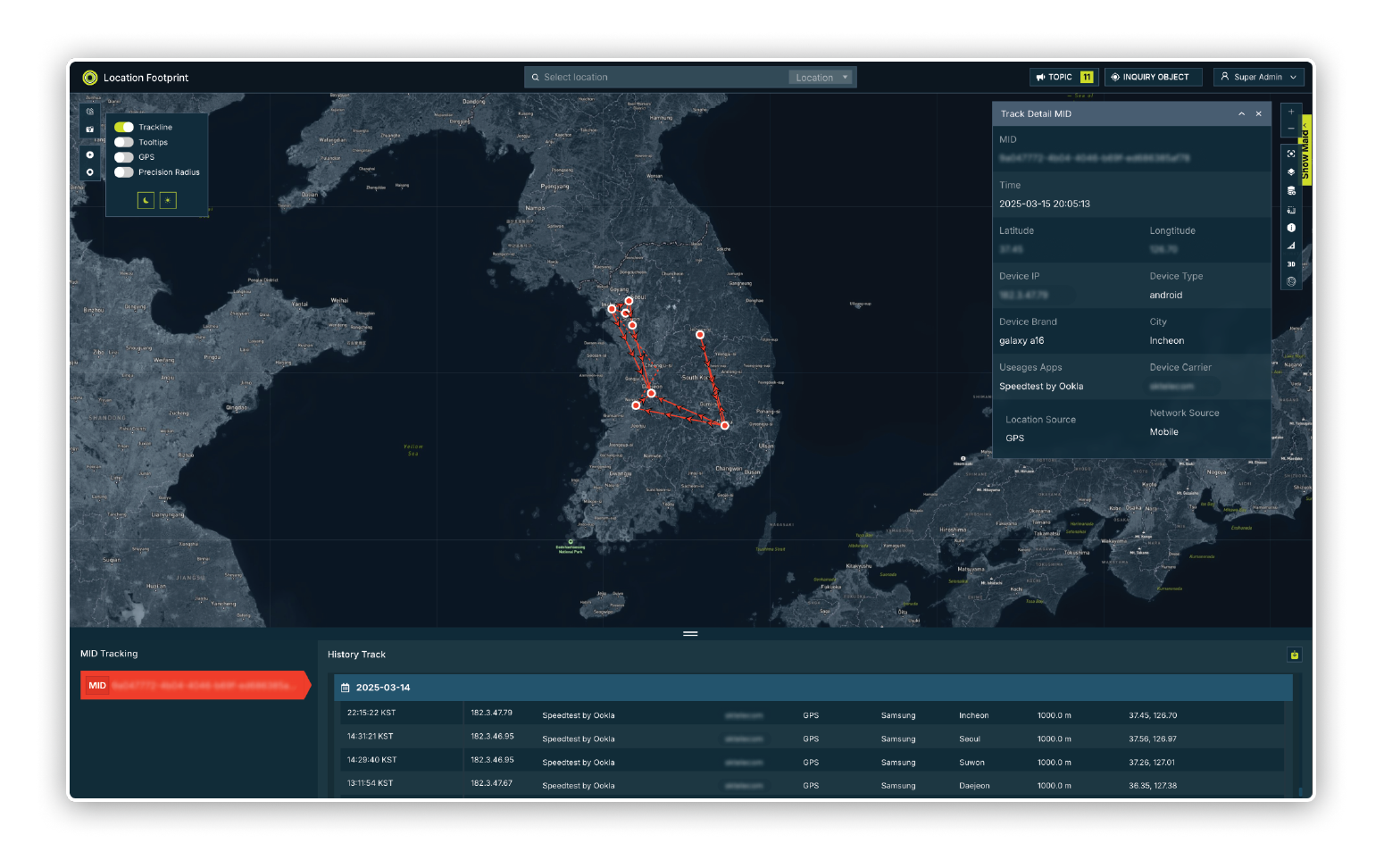 AI Location Based Footprint – HansungTechnology